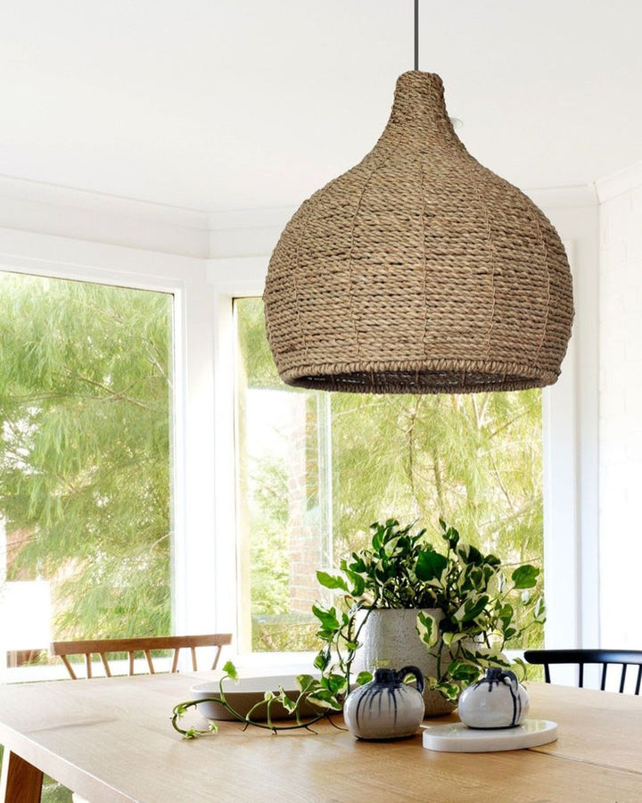 Natural Woven Dome Pendant Light