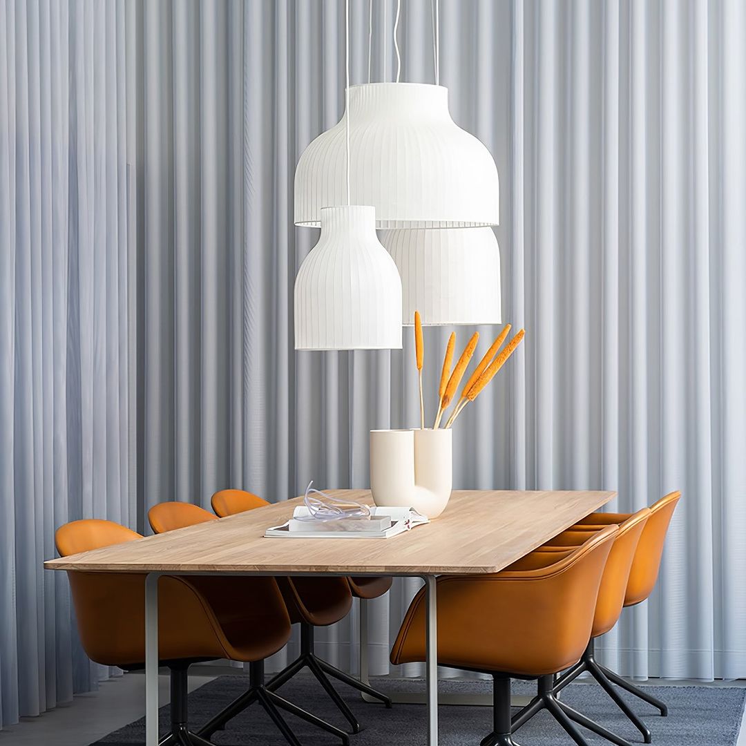 Contemporary Pleated Pendant Light Set