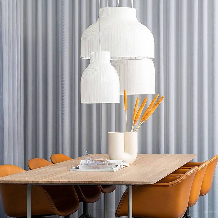 Contemporary Pleated Pendant Light Set