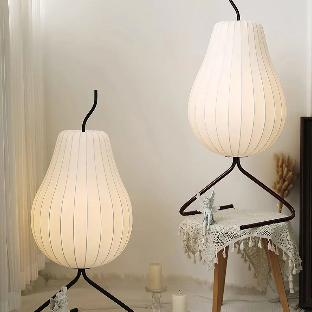 Elegant Pear-Shaped Ambient Floor Lamp