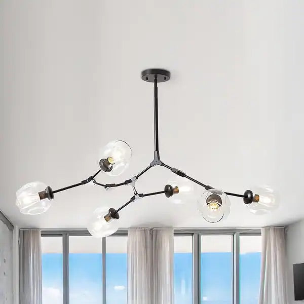 Modern Multi-Arm Glass Globe Chandelier