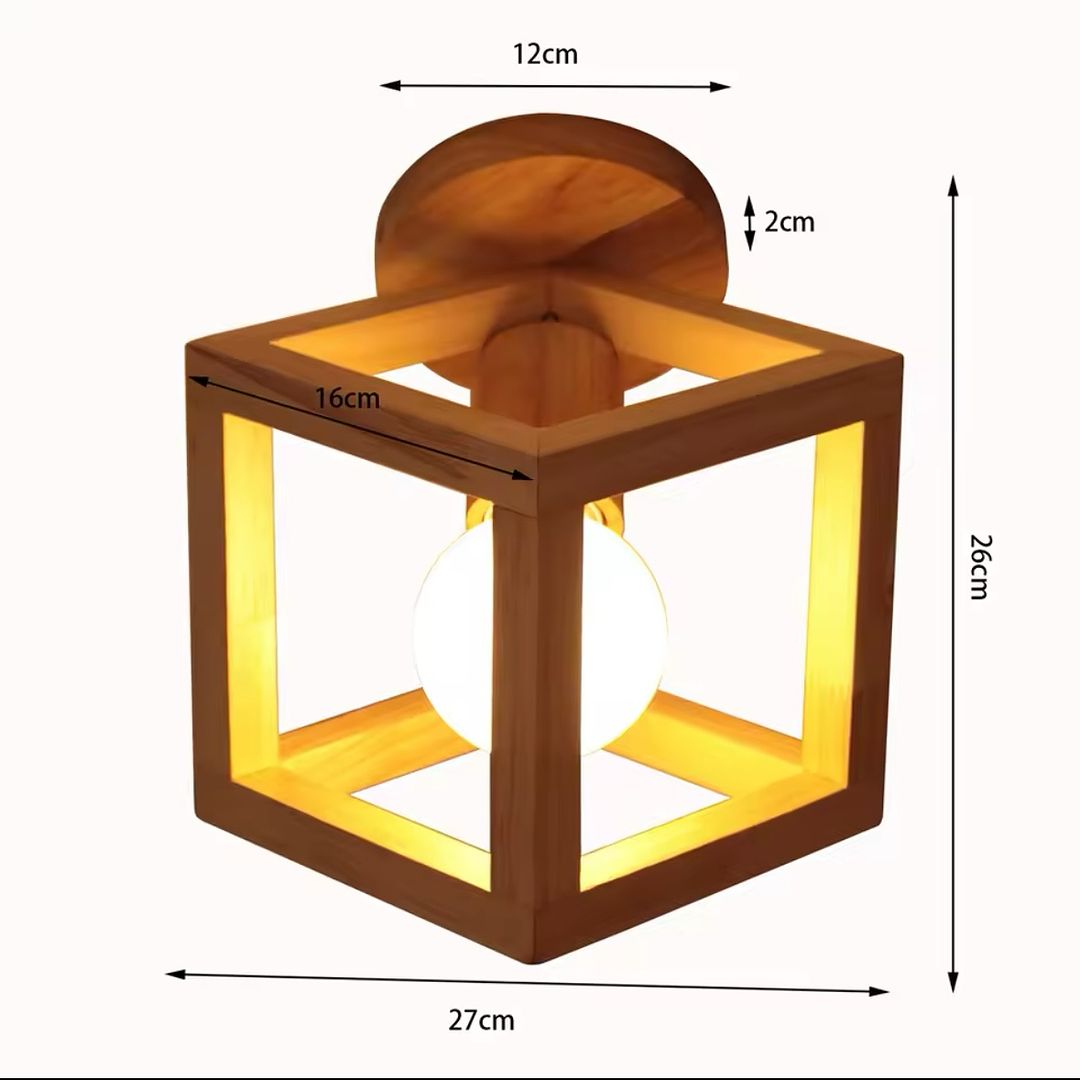 Wooden Cube Ceiling Light Fixture