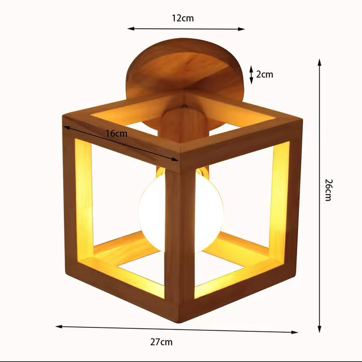 Wooden Cube Ceiling Light Fixture