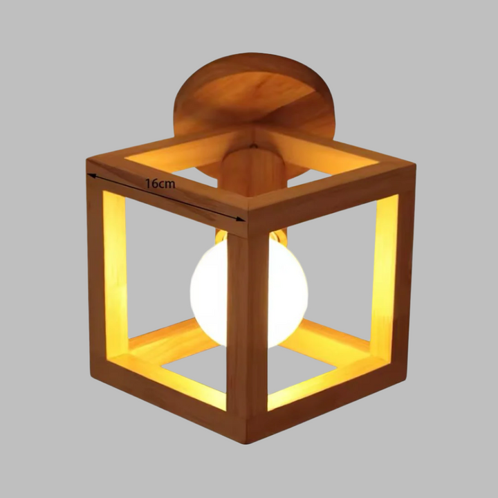 Wooden Cube Ceiling Light Fixture