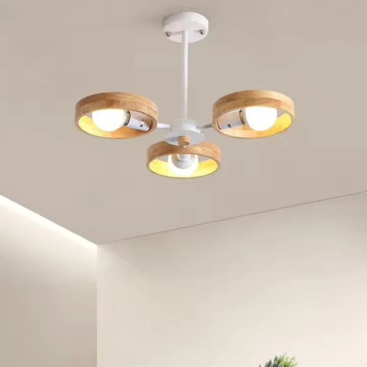 Wooden Ring Multi-Light Ceiling Chandelier