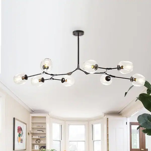 Modern Multi-Arm Glass Globe Chandelier