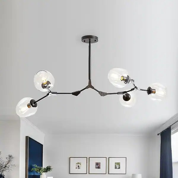 Modern Multi-Arm Glass Globe Chandelier