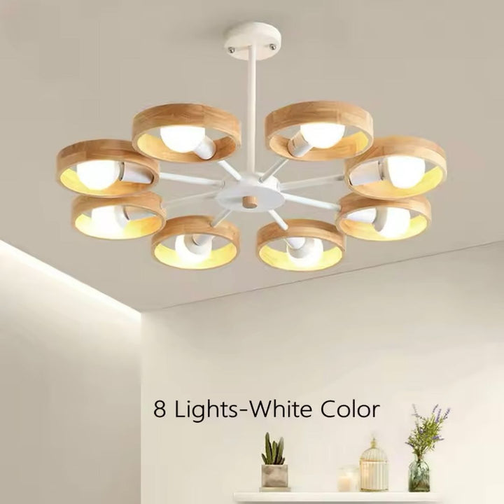 Wooden Ring Multi-Light Ceiling Chandelier