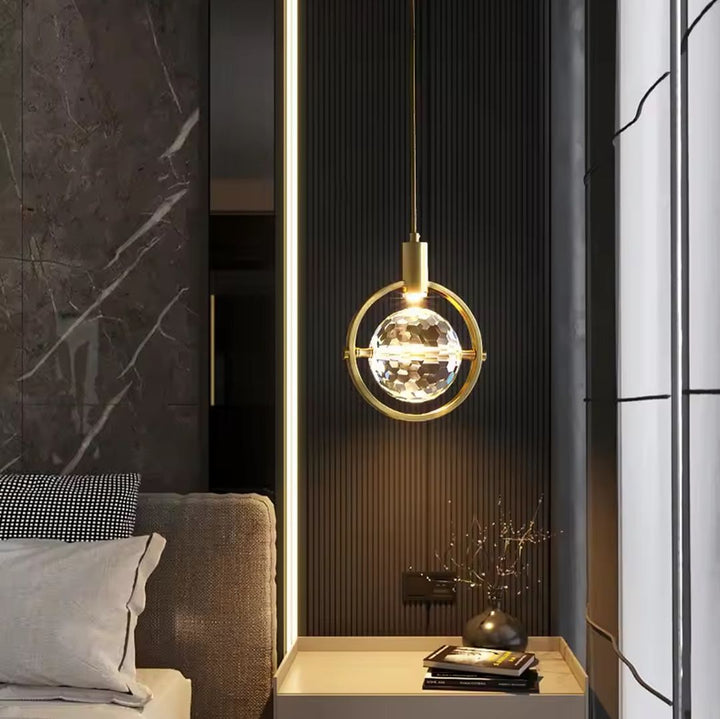 Luxury Crystal Pendant Light with Gold Accents