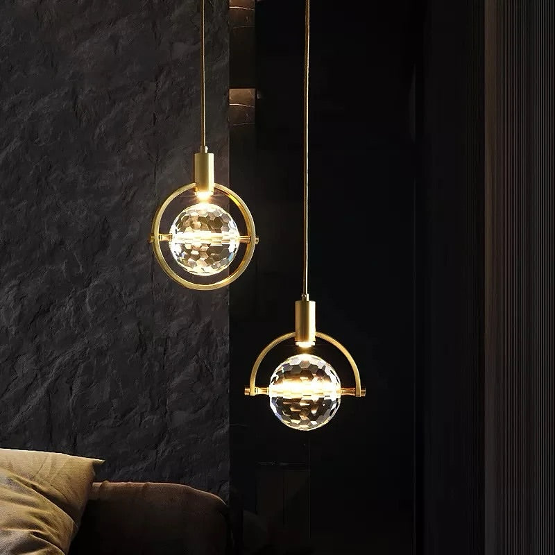 Luxury Crystal Pendant Light with Gold Accents