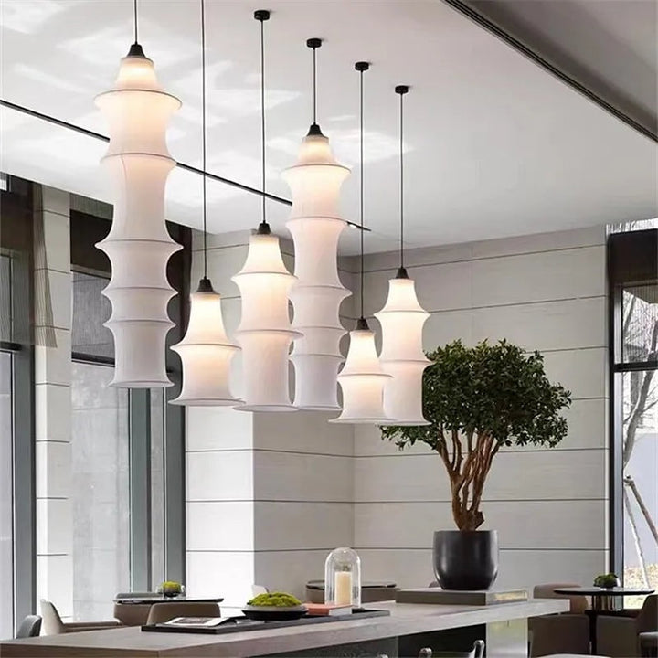 Modern LED Layered Fabric Pendant Lights