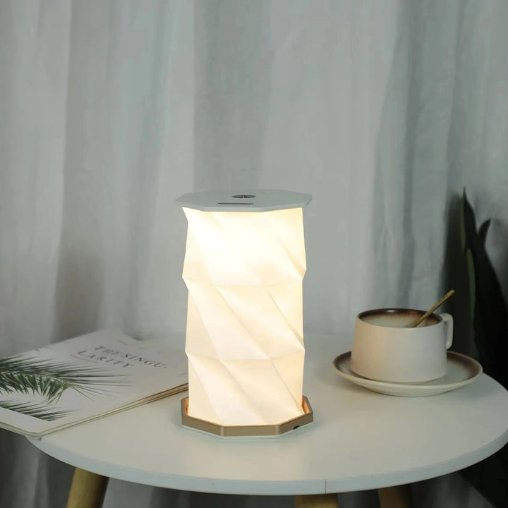 Origami-Inspired Table Lamp with Warm Glow