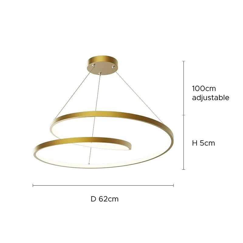 Gold Circular Ring LED Chandelier