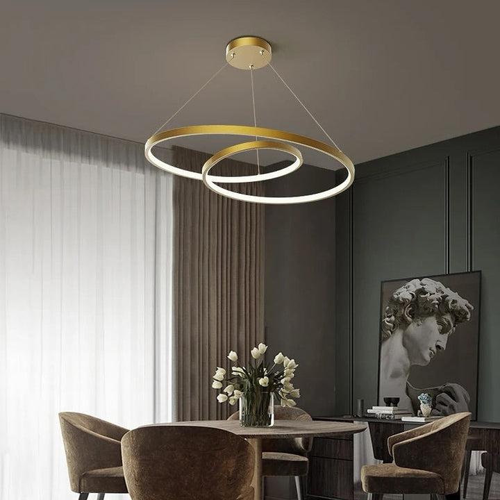 Gold Circular Ring LED Chandelier