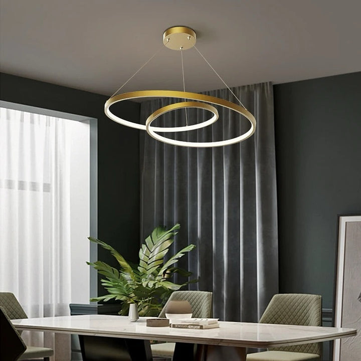 Gold Circular Ring LED Chandelier