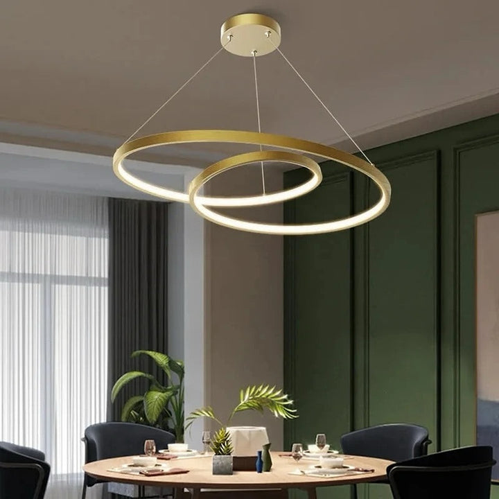 Gold Circular Ring LED Chandelier