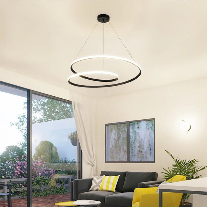 Gold Circular Ring LED Chandelier