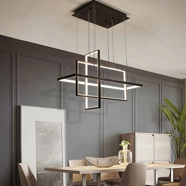 Modern Geometric LED linear Chandelier