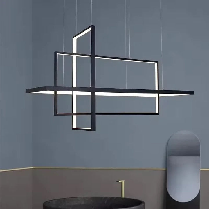 Modern Geometric LED linear Chandelier