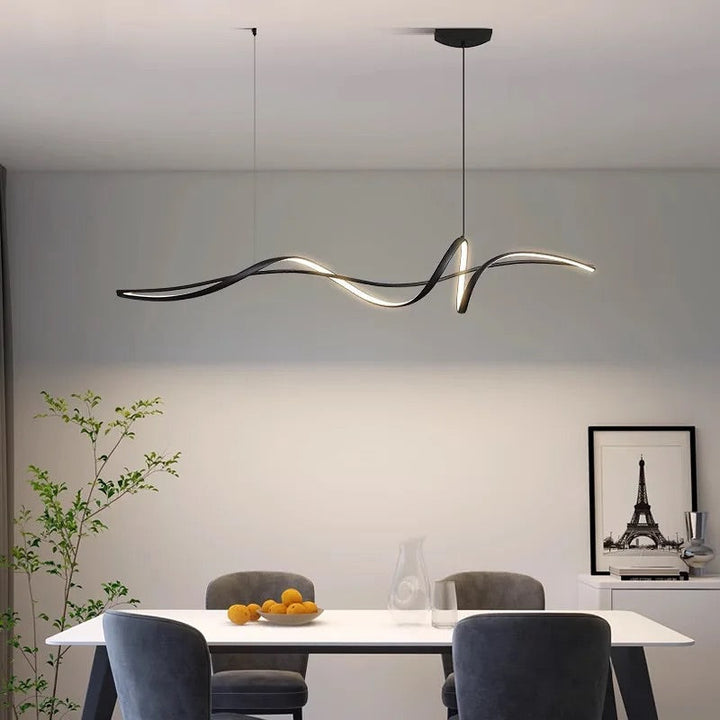 Modern Wave LED Pendant linear Light