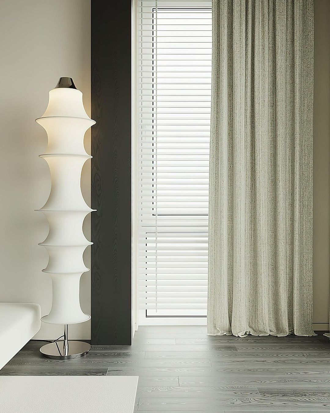 Modern LED Layered Fabric Floor Lamp