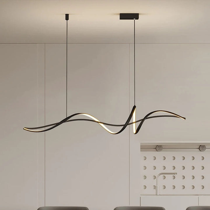 Modern Wave LED Pendant linear Light