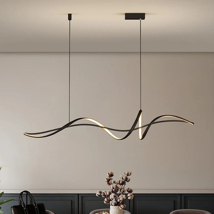 Modern Wave LED Pendant linear Light