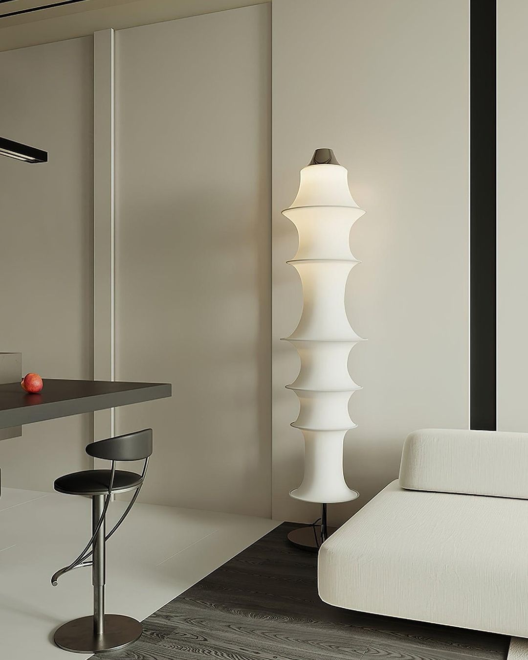 Modern LED Layered Fabric Floor Lamp