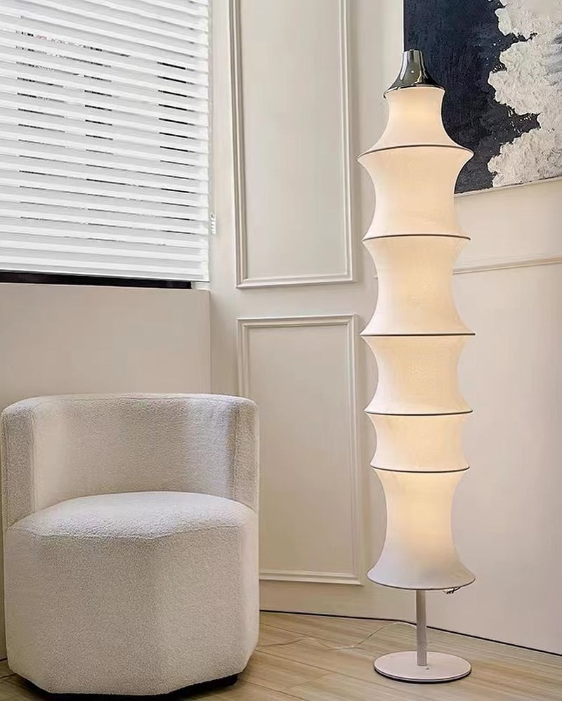 Modern LED Layered Fabric Floor Lamp