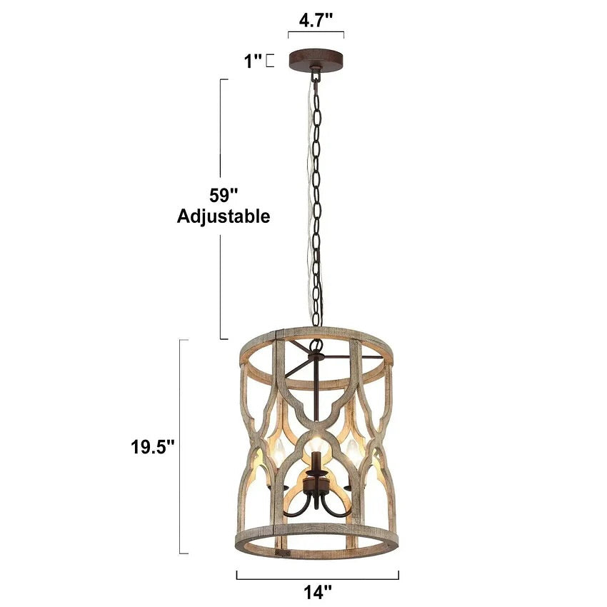 Rustic Barrel Lantern Pendant Light