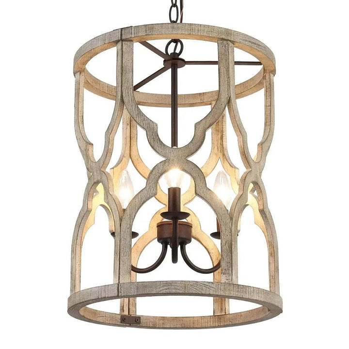 Rustic Barrel Lantern Pendant Light