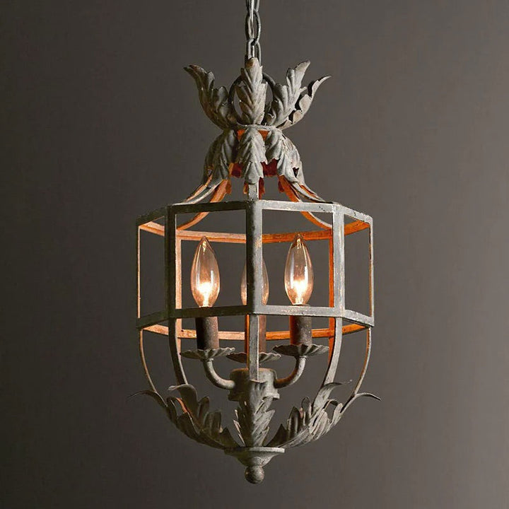 Vintage Ornate Glass Pendant Light