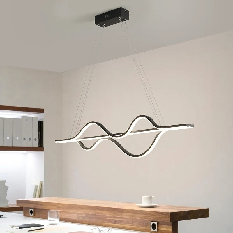 Modern Minimalist Wave LED Pendant linear Light