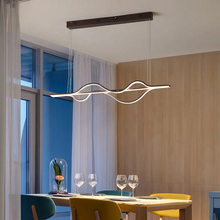 Modern Minimalist Wave LED Pendant linear Light