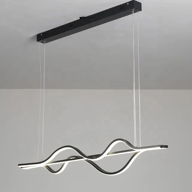 Modern Minimalist Wave LED Pendant linear Light