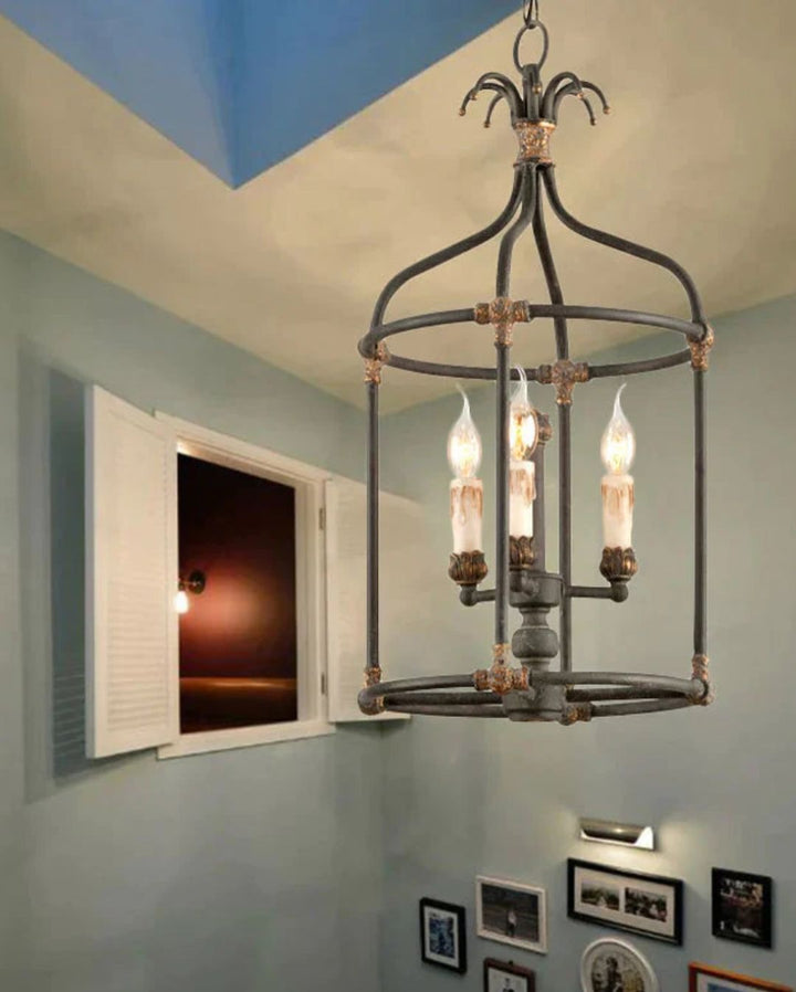 Vintage Caged Lantern Pendant Light