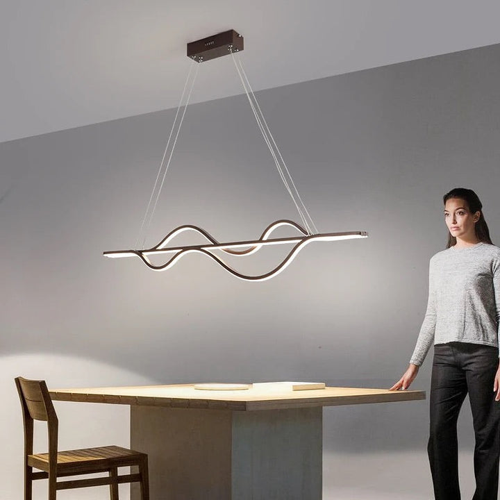 Modern Minimalist Wave LED Pendant linear Light