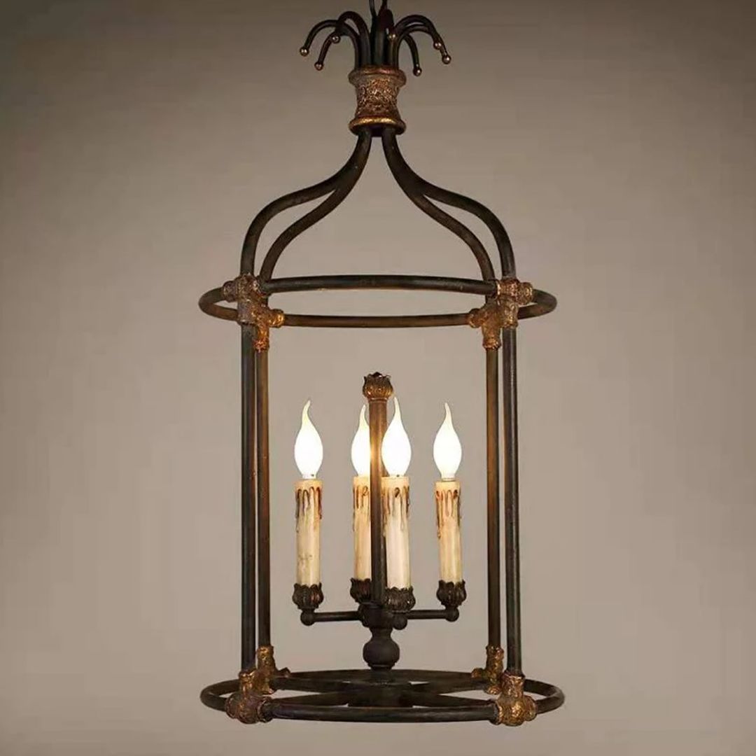 Vintage Caged Lantern Pendant Light