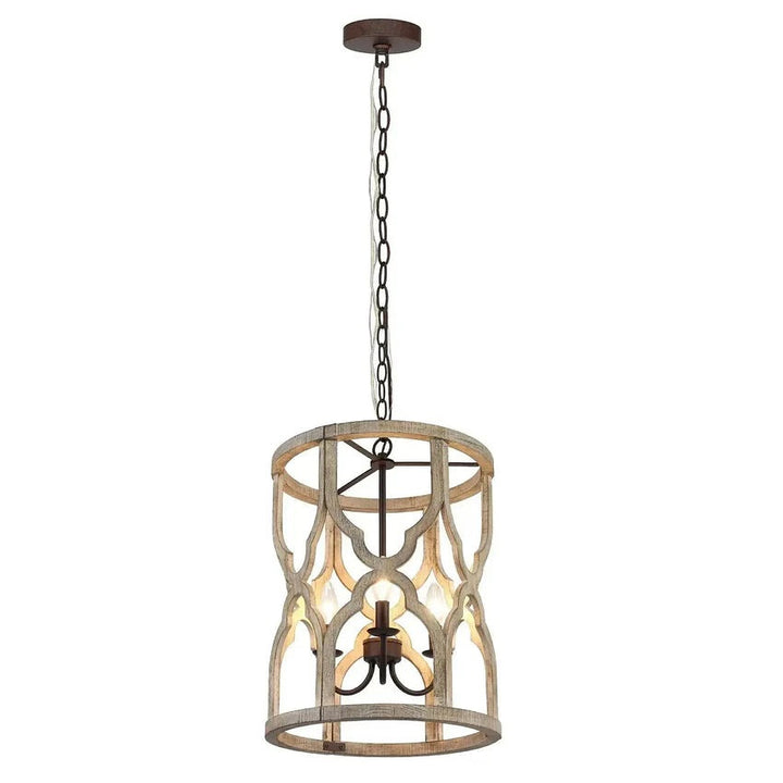 Rustic Barrel Lantern Pendant Light