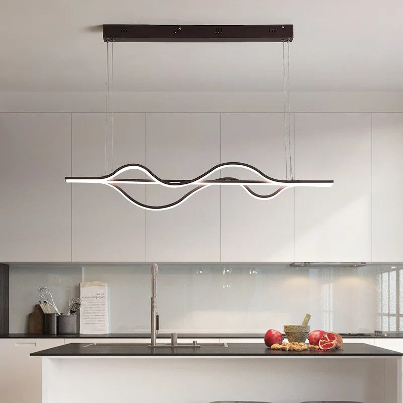 Modern Minimalist Wave LED Pendant linear Light