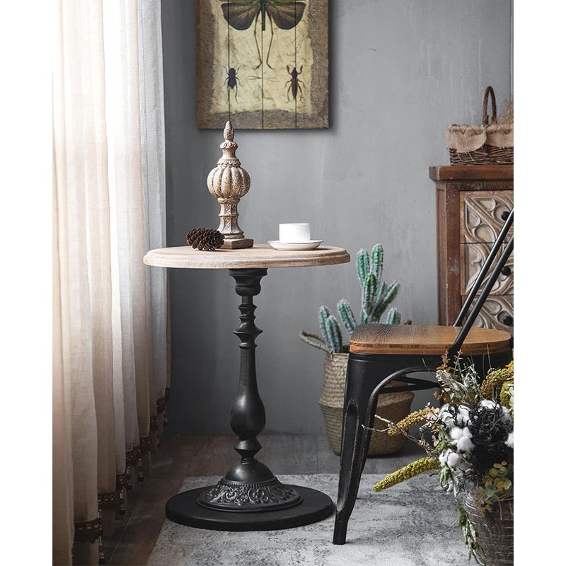 Vintage Classic Wood and Metal Bistro Table