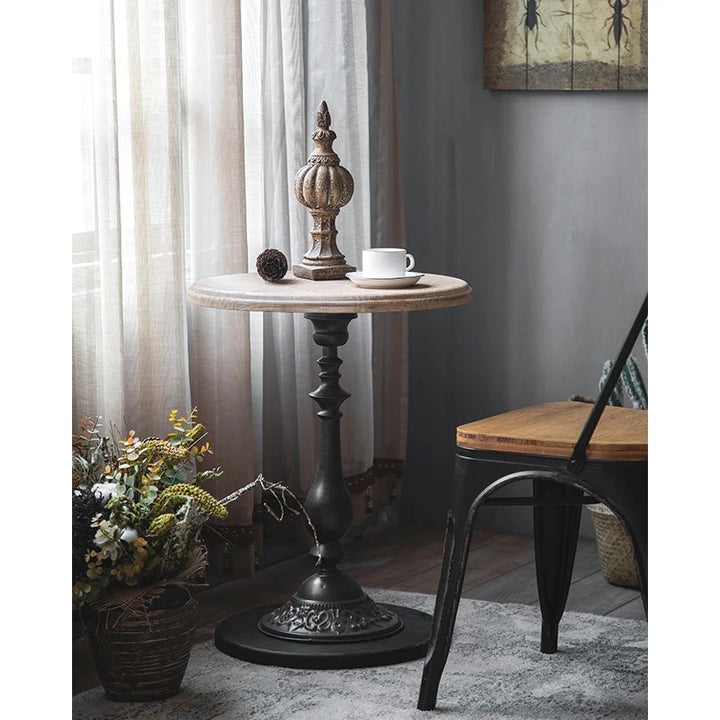 Vintage Classic Wood and Metal Bistro Table