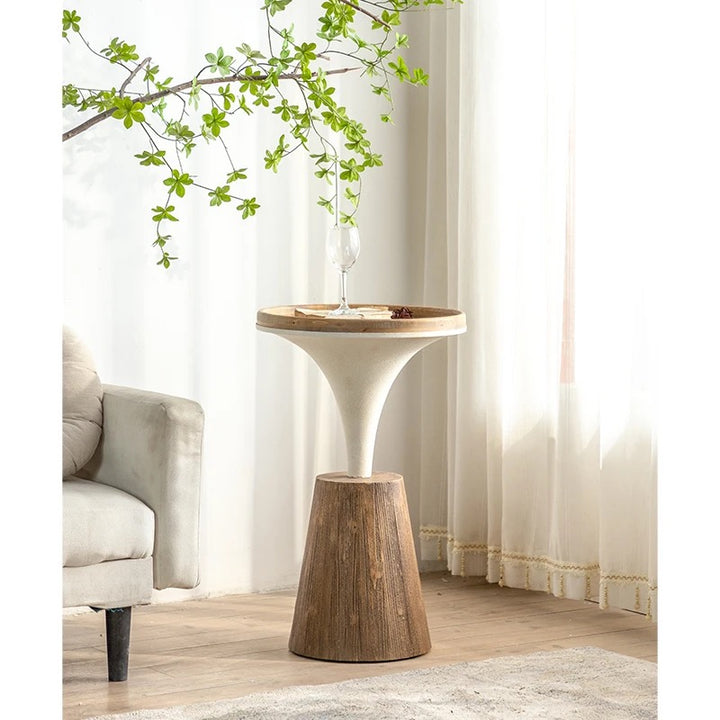 Modern Rustic Wooden and Metal Accent Table