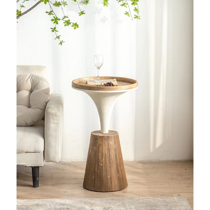 Modern Rustic Wooden and Metal Accent Table