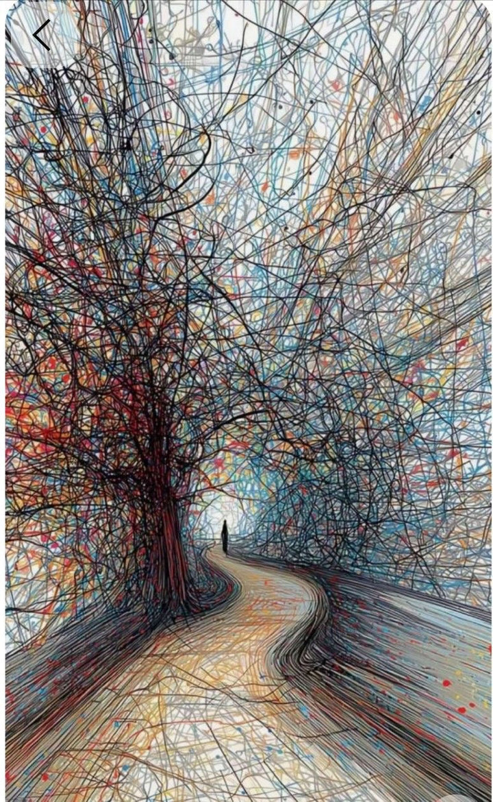 Abstract Journey Path Framed