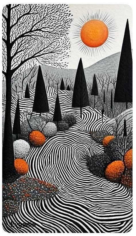 Abstract Forest Path Canvas