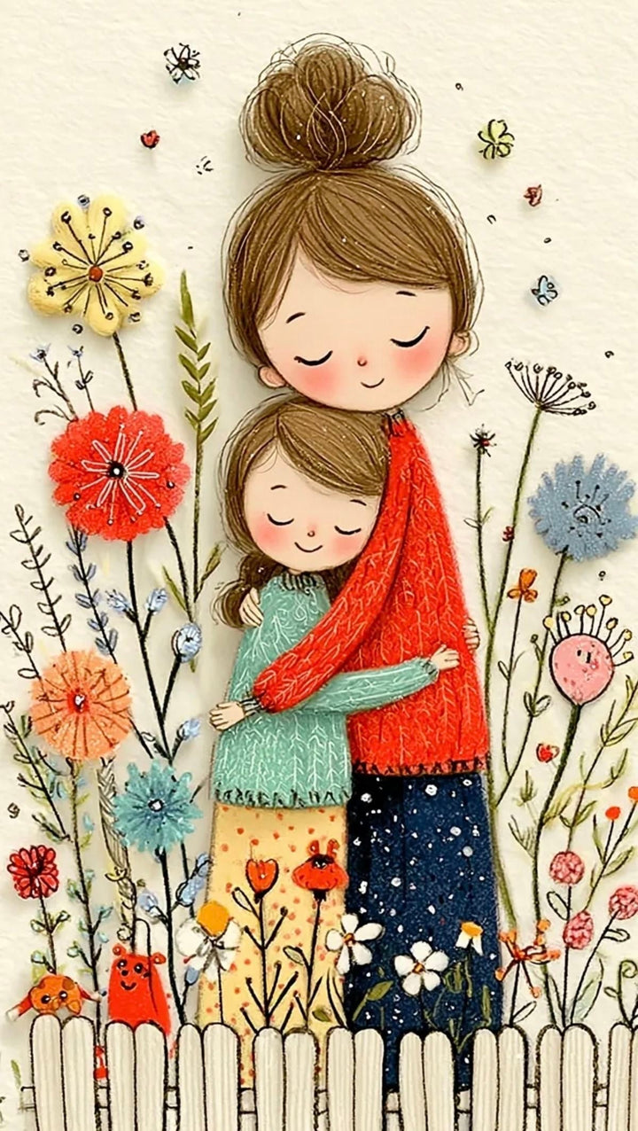 Motherly Embrace Floral Canvas