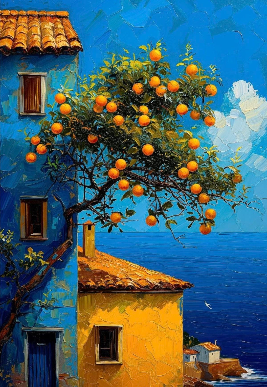 Mediterranean Orange Tree Canvas Wall Art
