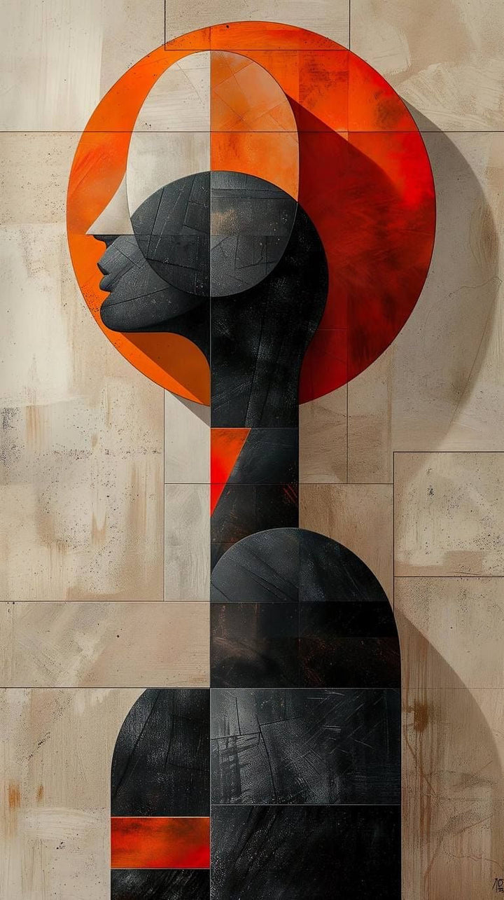 Abstract Female Silhouette Framed Art