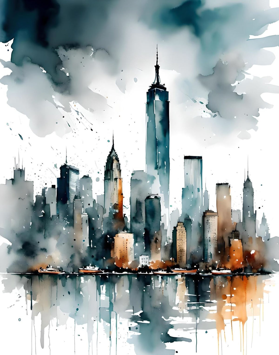 Abstract City Skyline Canvas Art